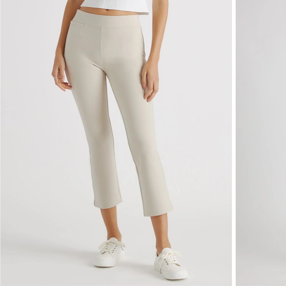 Quince Women's Boot-Cut Crop Pants in Light Beige